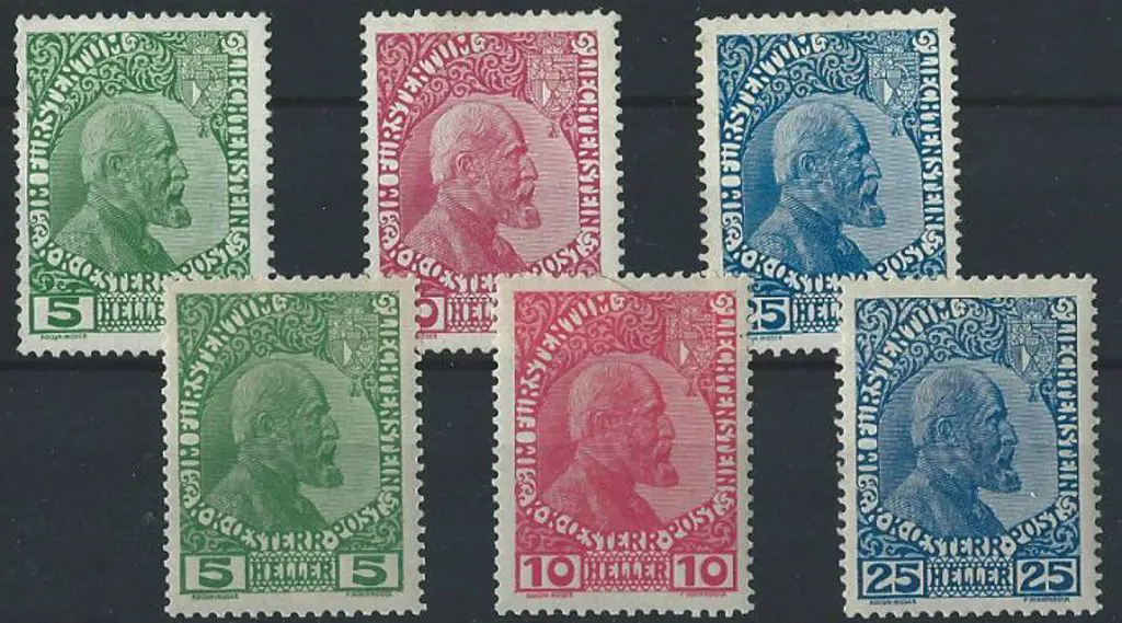 Liechtenstein 1912/16 Prince John sets on thick ... Image 1++