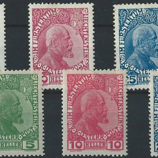 Liechtenstein 1912/16 Prince John sets on thick ...