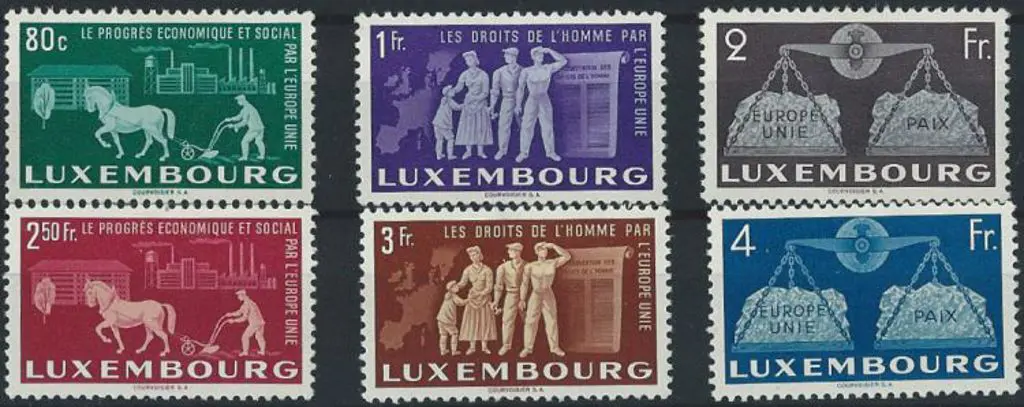 Italy  1951 United Europe set of 6. MLH. SG 543/48 ... Image 1++
