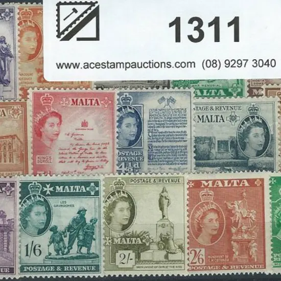 Malta 1956 QEII to 5/- MLH with both 2/6d & 5/- ...