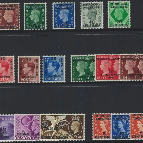Morocco Agencies 1937 KGVI 10c on 1d to 1p on 10d ...