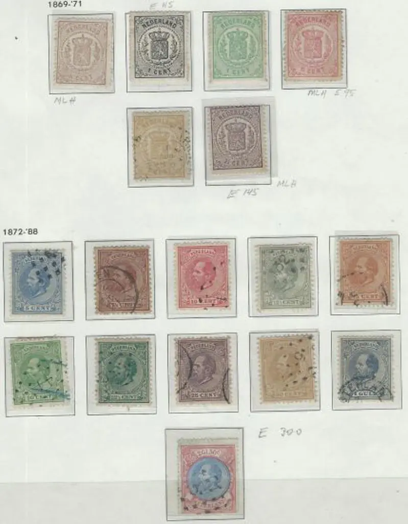 Netherlands 1869/71 set of 6 with the 2¢ used & 1¢ ... Image 1++