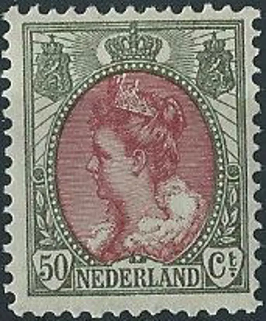 Netherlands 1898 50¢ lake & bronze green. Fine MLH ... Image 1++