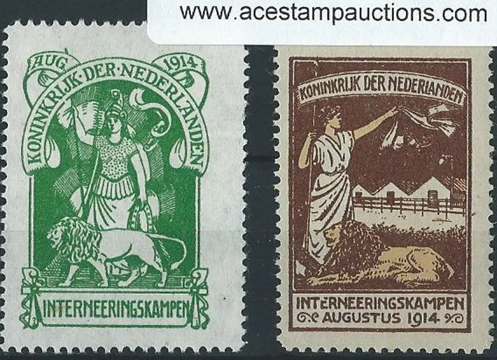 Netherlands 1914 Internment Camp pair with the ... Image 1++