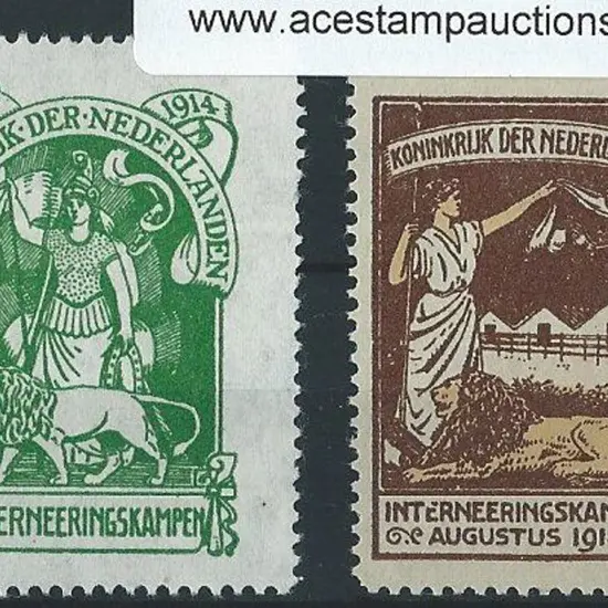 Netherlands 1914 Internment Camp pair with the ...