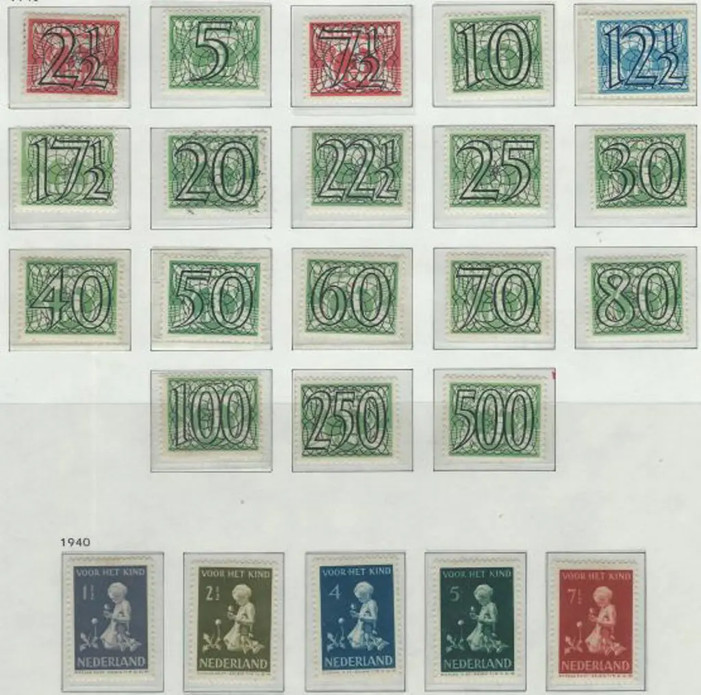Netherlands 1940 Surcharges with "large numerals" ... Image 1++