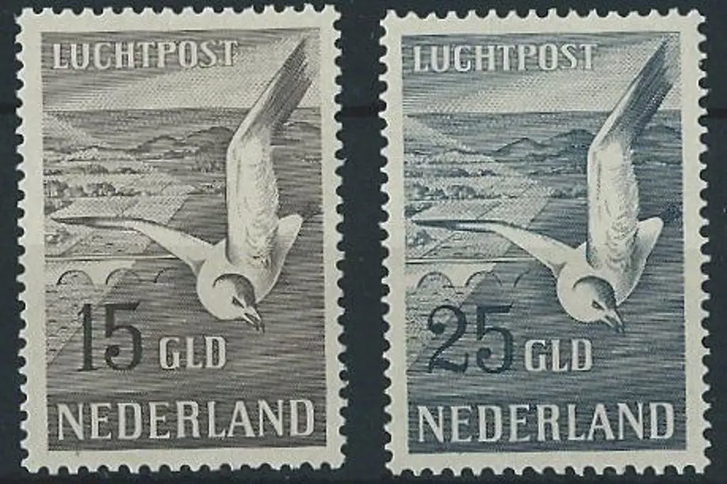 Netherlands 1951 Seagulls pair.  Fresh MLH. SG ... Image 1++