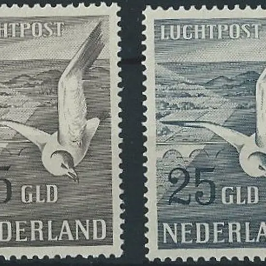 Netherlands 1951 Seagulls pair.  Fresh MLH. SG ...