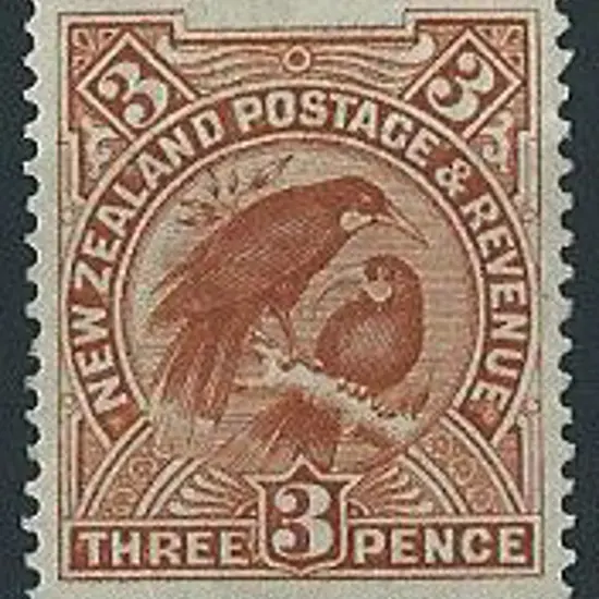 New Zealand 1908 3d brown Huia. MLH SG 383 Cat. ...