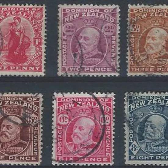 New Zealand 1909/1 ½d to 1/- KEVII simplified set ...