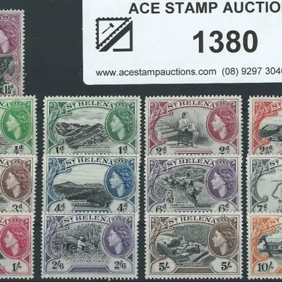 St Helena 1953/59  ½d to 10/- QEII Pictorial set ...