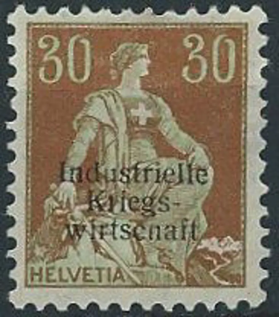 Switzerland 1918 30¢ pale green & yellow brown ... Image 1++