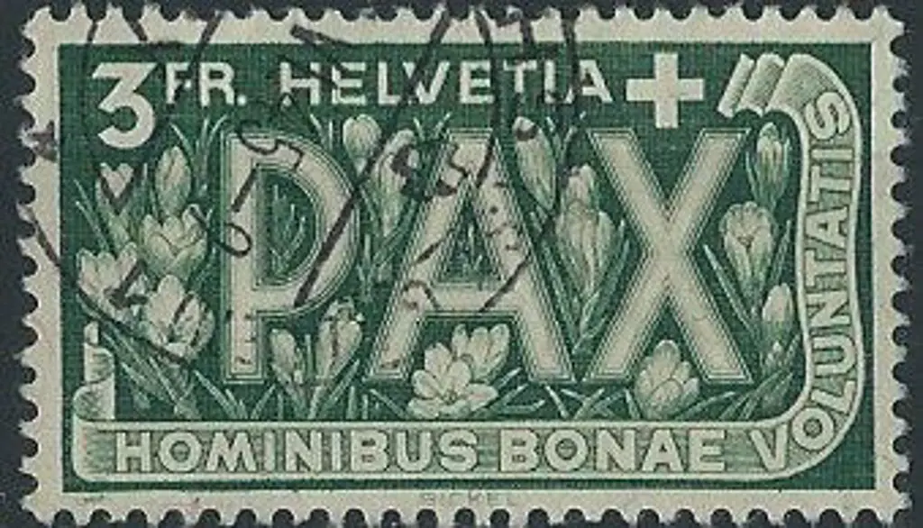Switzerland 1945 3f Peace F/U. SG 457 Cat. £130 Image 1++