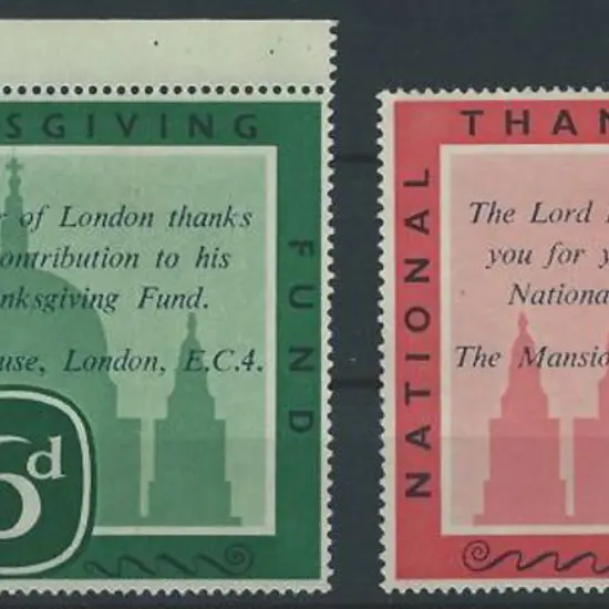 1950's Great Britain 6d green & 1/- red "National ...