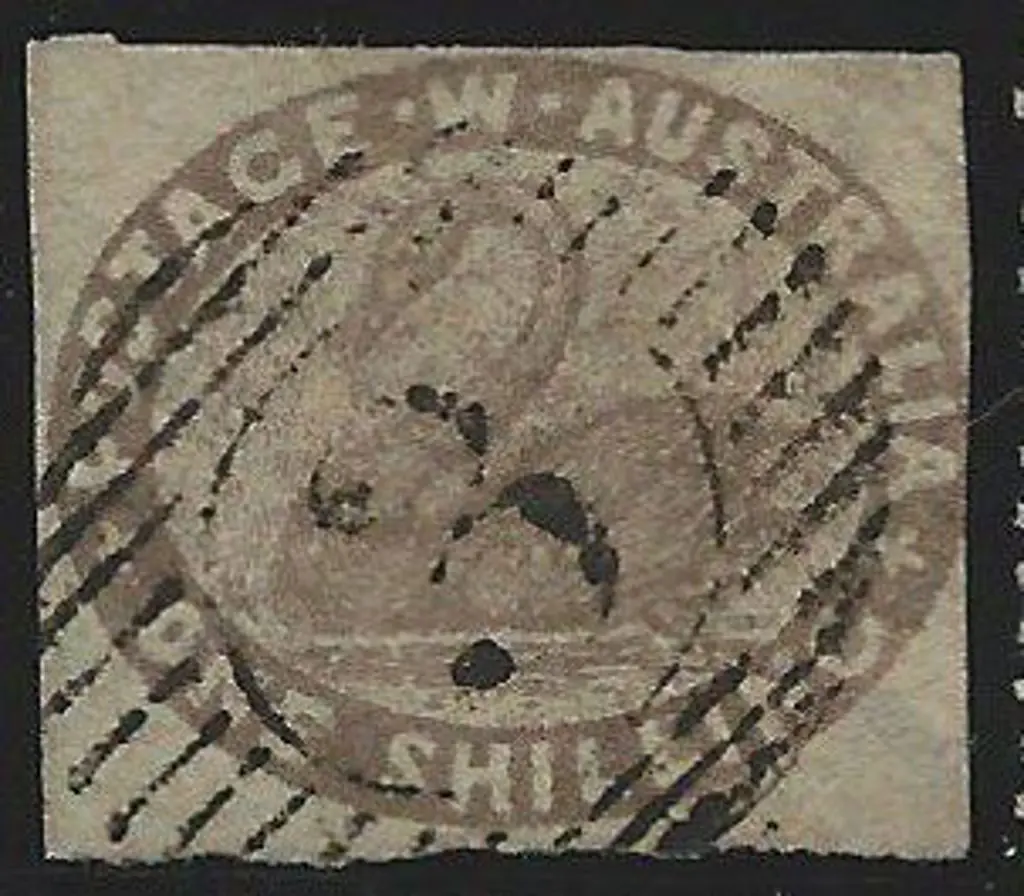 1854/55 1/- grey brown imperf with 3 clear margins ... Image 1++