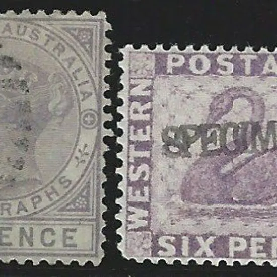 1879 1d bistre Perf. 14 & Perf. 12½ Telegraph pair ...