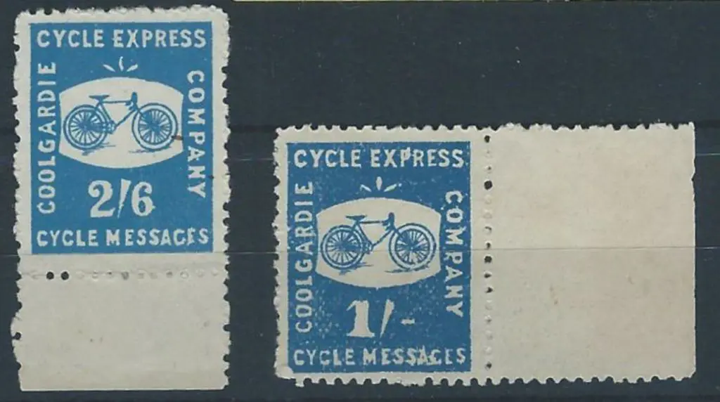1894 1/- blue & 2/6d blue Coolgardie Cycle ... Image 1++