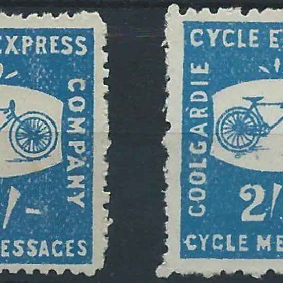 1894 1/- blue & 2/6d blue Coolgardie Cycle ...