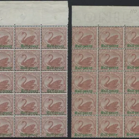 1895 Surcharged in green 'Half-penny' on 3d pale ...