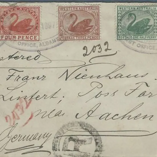 1897 (20thMay) Registered Albany to Germany env ...