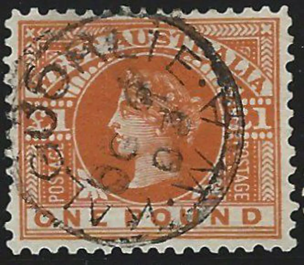 1902 £1 orange brown QV with complete Kalgoorlie ... Image 1++