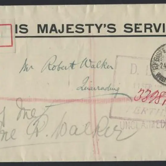 1915 (24th Aug) OHMS Reg cover with 2 x 2d "OS" ...