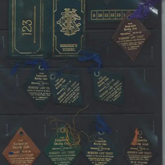 1913-1918 Kalgoorlie Leather Racing Tags complete ...