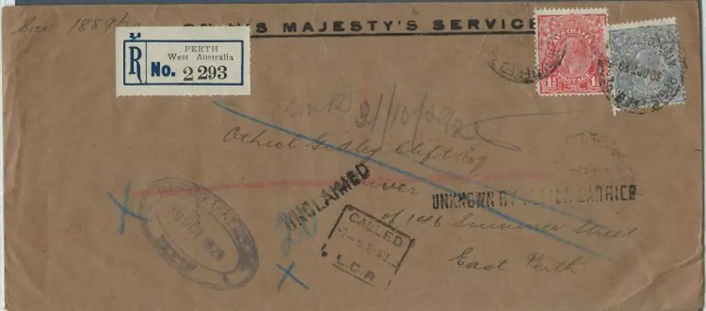 1929 (30th Oct) Office of Titles OHMS Regd cover ... Image 1++