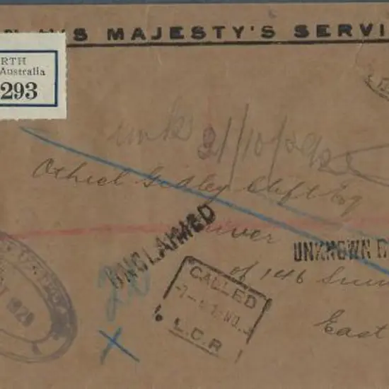 1929 (30th Oct) Office of Titles OHMS Regd cover ...
