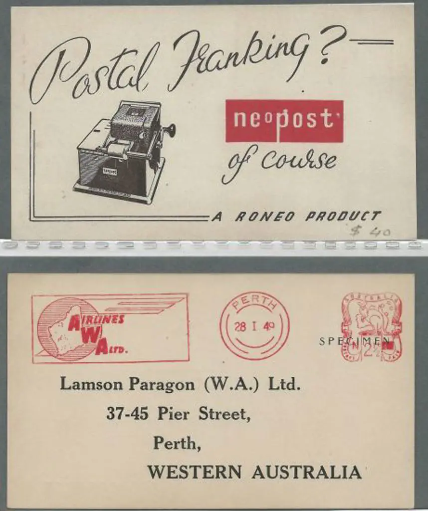 1949 (28th Jan) "SPECIMEN" Lamson Paragon ... Image 1++