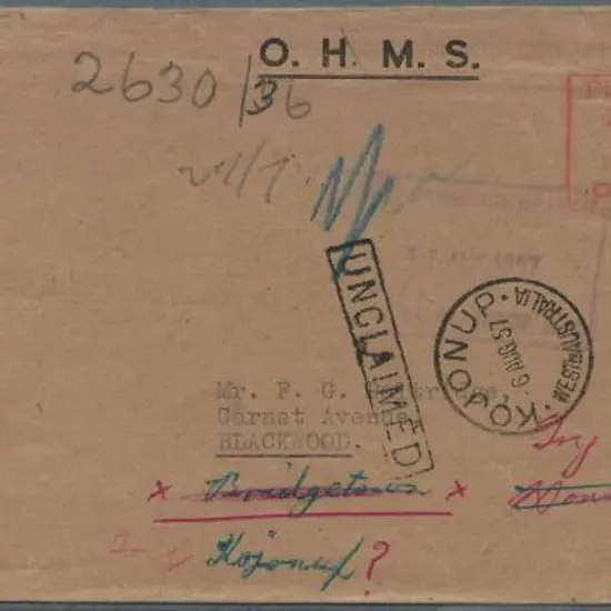 1957 (8th July) Dept. of Lands & Surveys OHMS ...