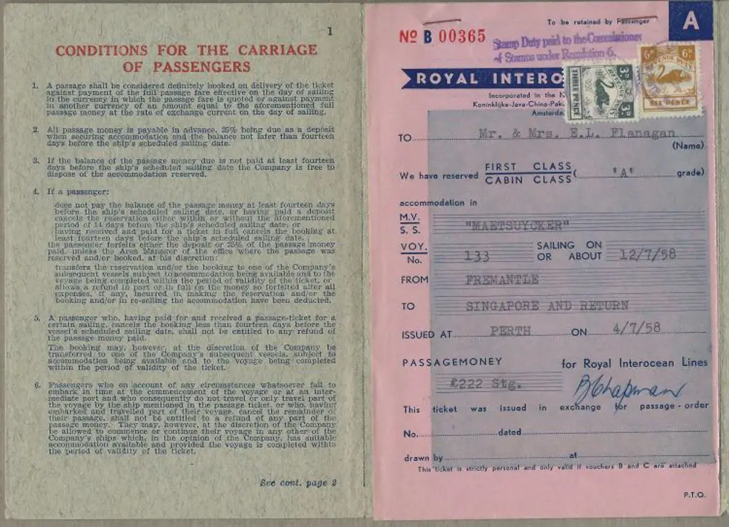 1958 Royal InterOcean Lines M.V. "Maetsuycker" ... Image 1++