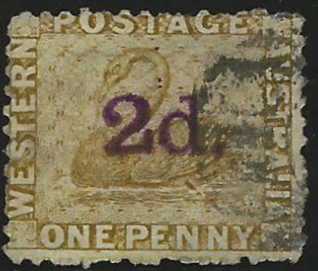 1864 1d ochre (SG 52 genuine stamp) with "2d." ... Image 1++