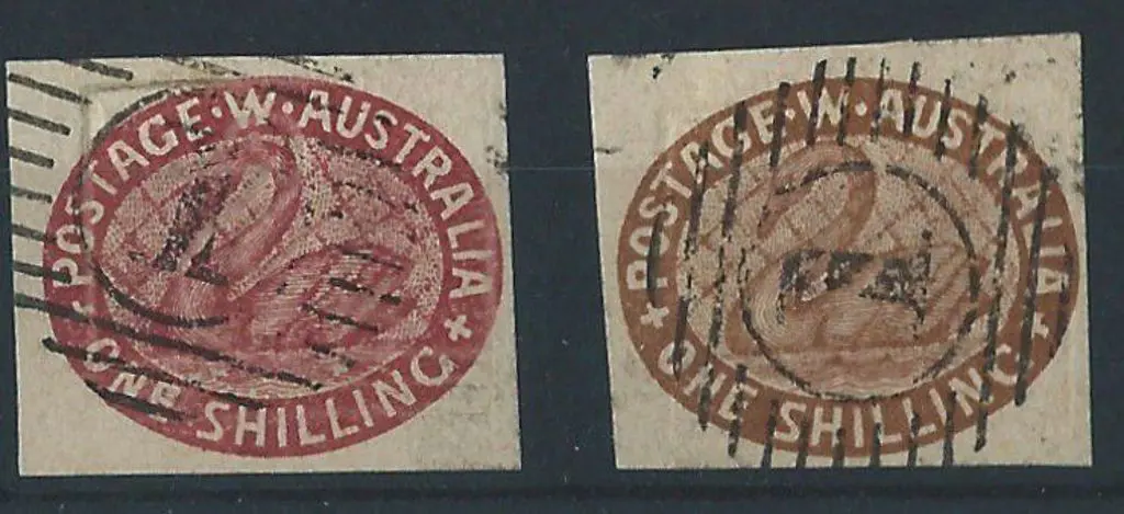 Treherne forgeries of 1/- imperf swan with ... Image 1++