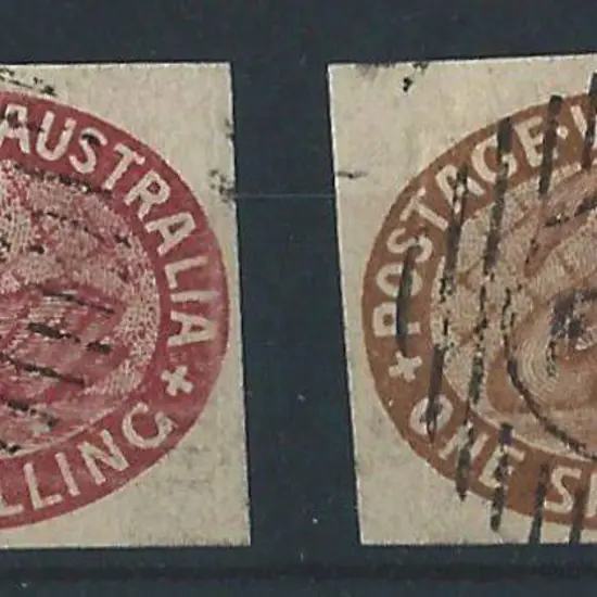 Treherne forgeries of 1/- imperf swan with ...