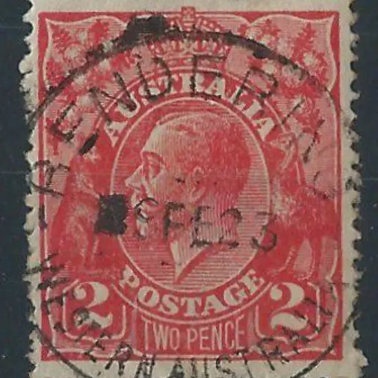 Bendering dated 9 FE 23 on 2d red KGV. This is a ...
