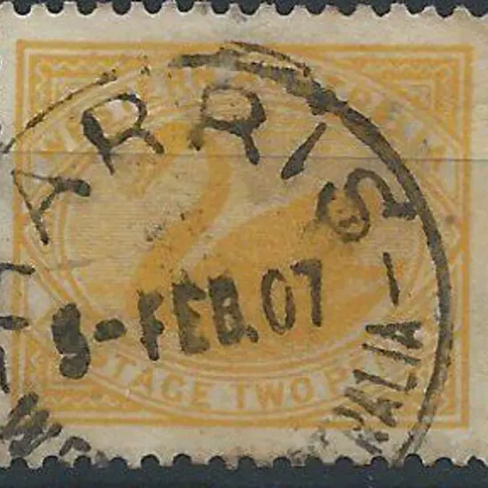 Harris A25 on 2d yellow swan dated 5 Feb 07. (1)