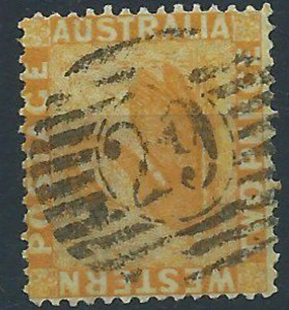 Kojonup 12 bar 29 obliterator on 2d yellow swan, ... Image 1++