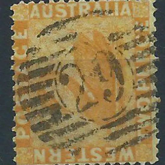 Kojonup 12 bar 29 obliterator on 2d yellow swan, ...