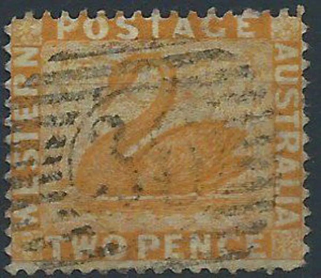 Ludlow 12 bar 36 obliterator on 2d yellow swan, ... Image 1++