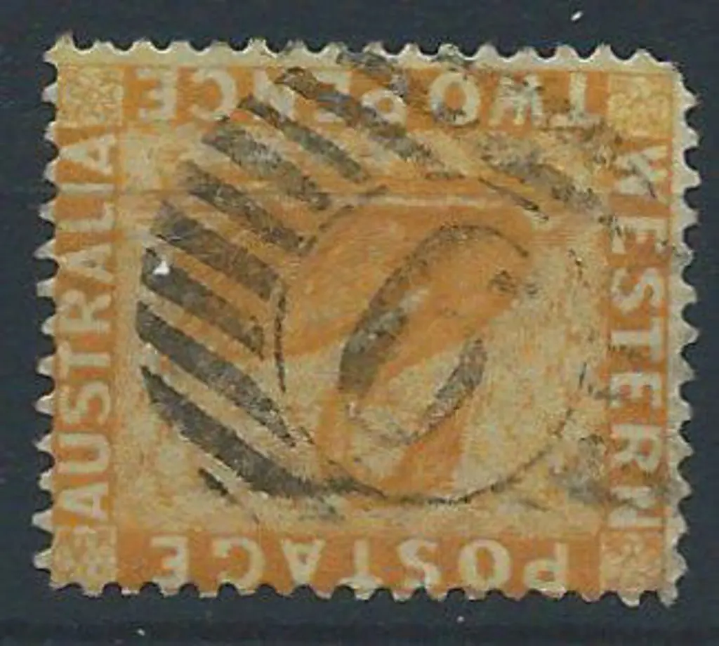 Mandurah 12 bar 6 obliterator on 2d yellow swan. Image 1++