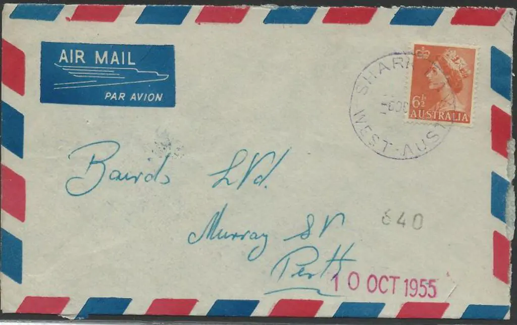 Shark Bay E31 cds in violet tying 6½d QEII to ... Image 1++