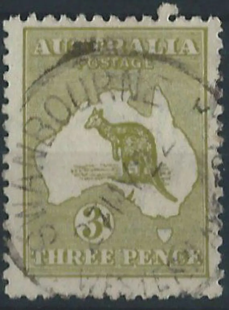 Swanbourne A27 on 3d olive kangaroo, 3rd wmk, ... Image 1++