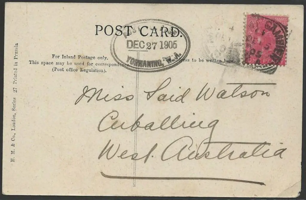 Yornanning ORS Post Office oval rubber stamp used ... Image 1++