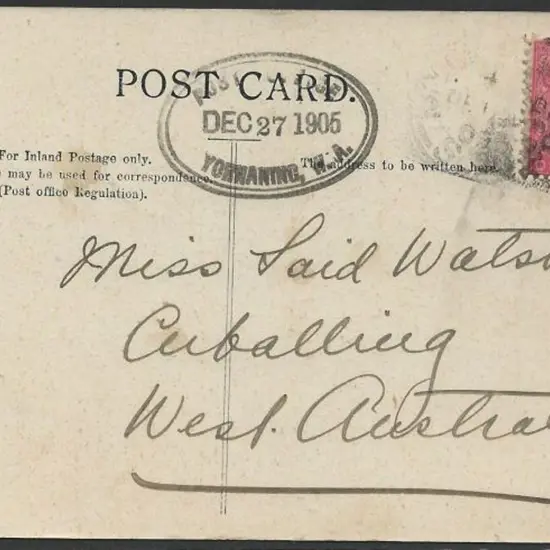 Yornanning ORS Post Office oval rubber stamp used ...