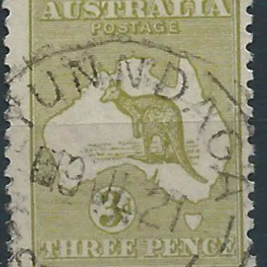 Yunndaga B27 on 3d olive kangaroo, 3rd wmk, for 9 ...