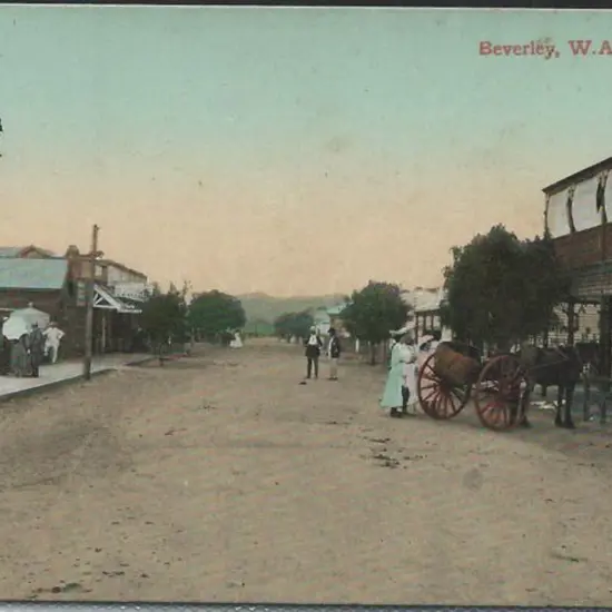 "Beverley, W.A." Falk colour in fine cond. Message ...