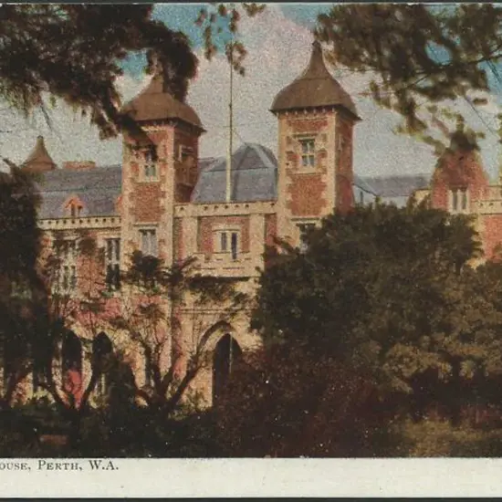 "Government House, Perth, WA" in colour from the ...