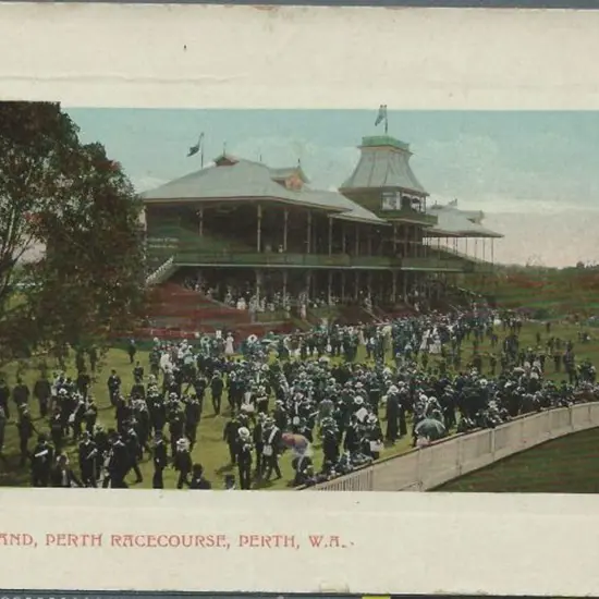 "Grandstand, Perth Racecourse, Perth, W.A." Falk & ...