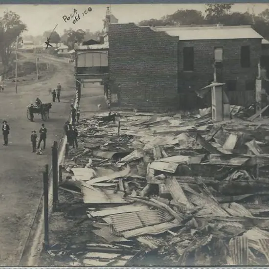 Collie untitled showing the aftermath of a fire ...